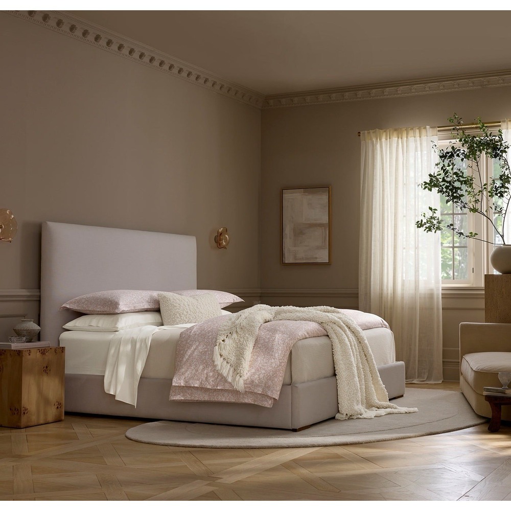 Boll & Branch Signature Hemmed Garden Duvet Set Queen Dusty Rose $379 Retail